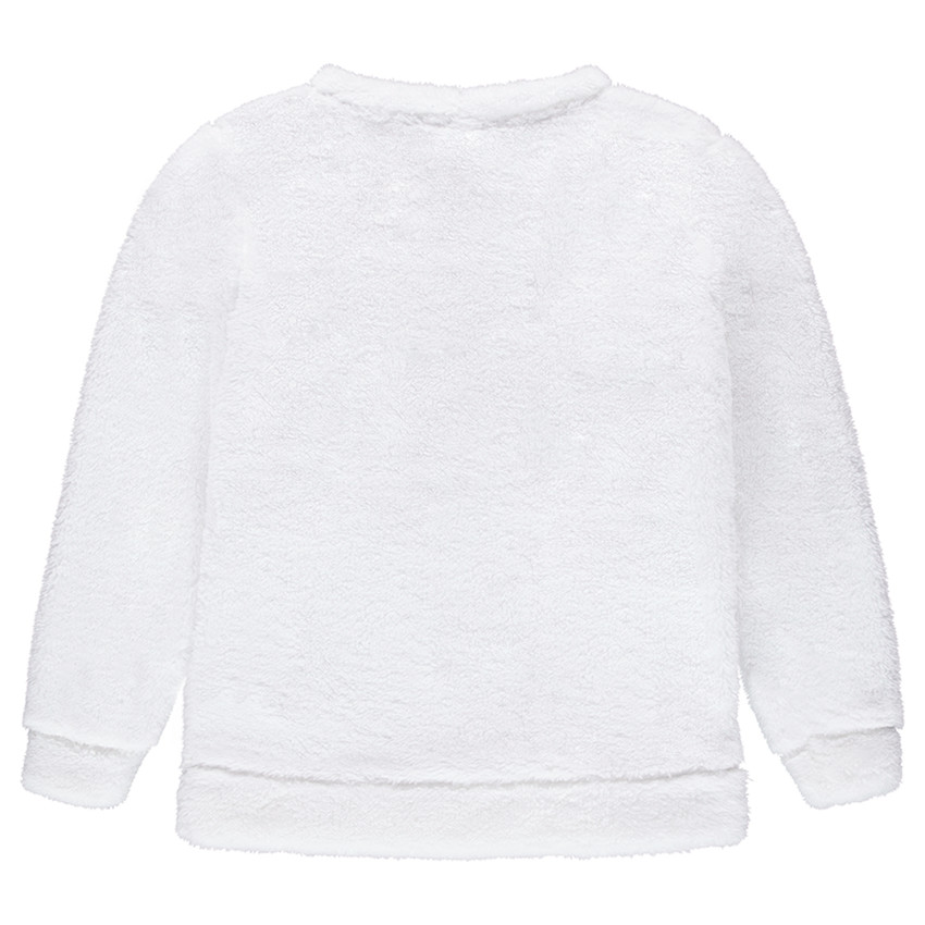 Sweat de grossesse en sherpa avec ours origami brodé  