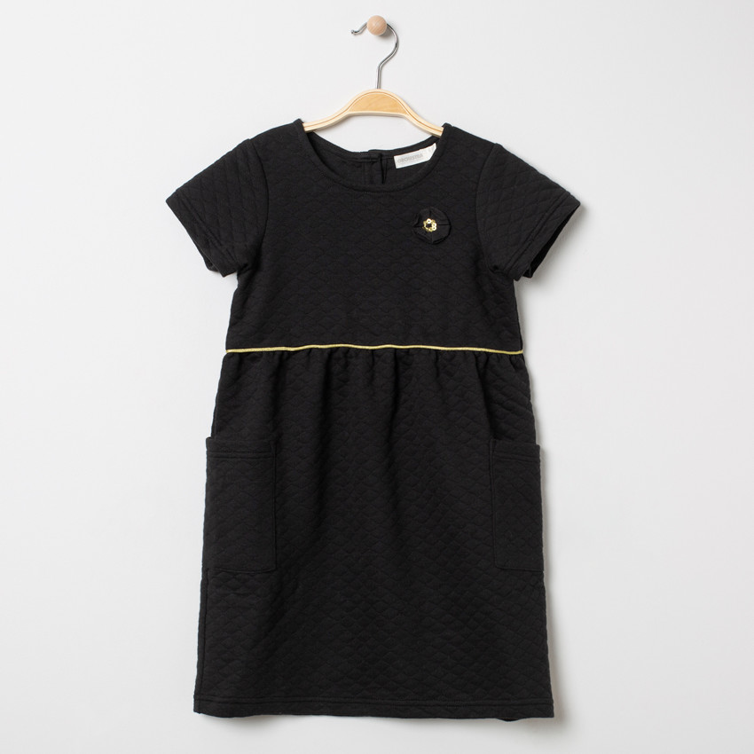 Robe manches courtes en molleton fantaisie à poches 