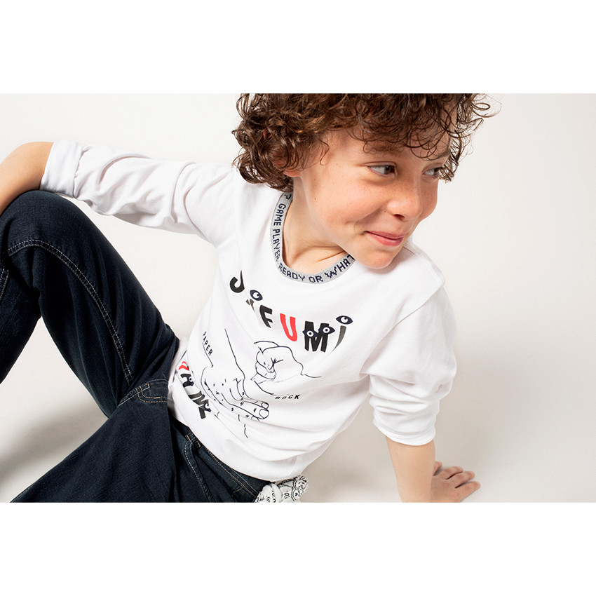 Junior - Tee-shirt manches longues en jersey avec symboles printés 