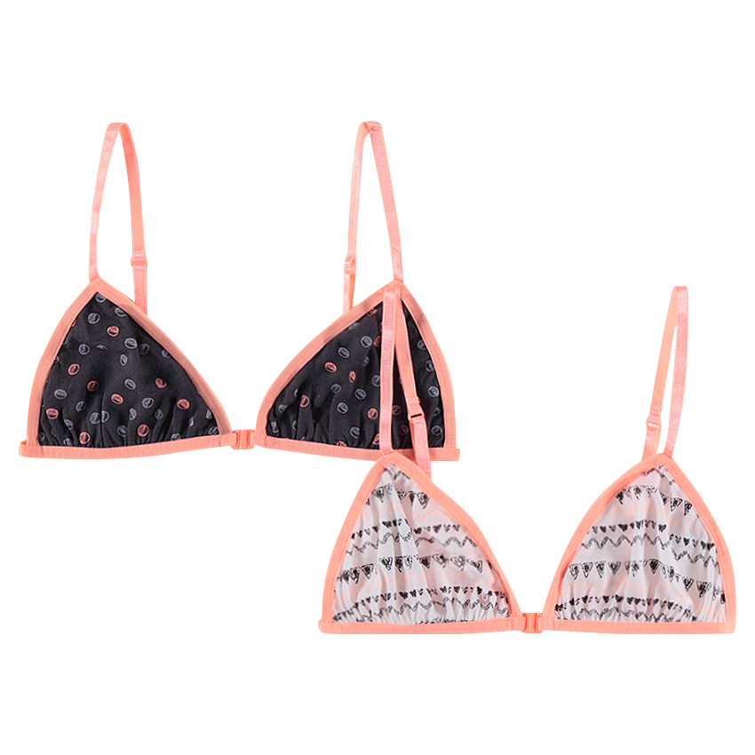 Lot de 2 soutien-gorge en coton avec motif fantaisie 