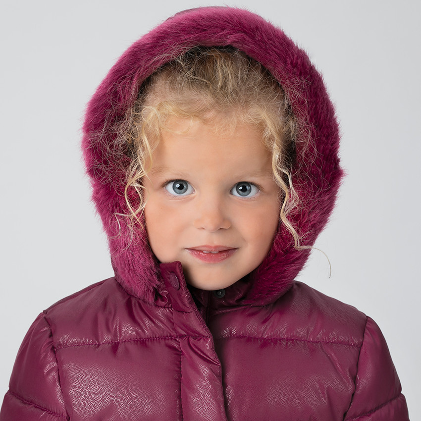 Parka matelassée doublée sherpa avec détails en fausse fourrure 