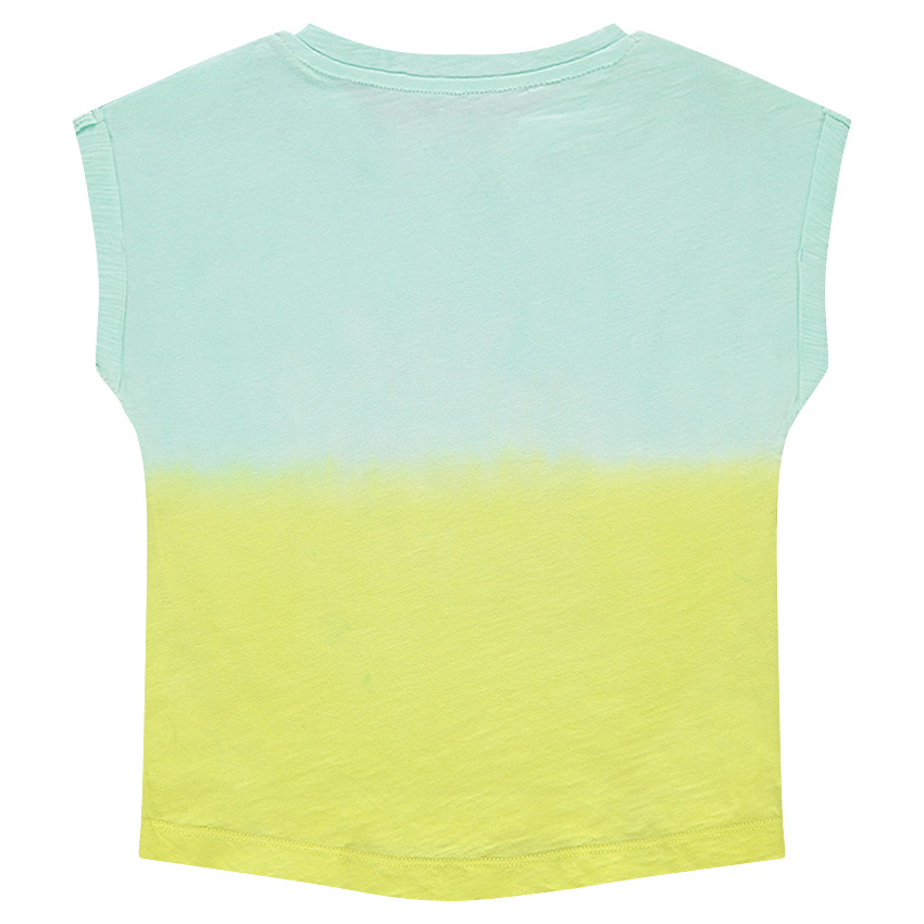 Tee-shirt manches courtes en jersey tie and dye avec print fantaisie 