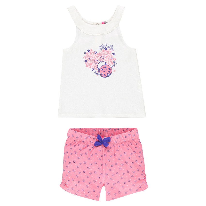 Pyjama débardeur et short print et imprimé coccinelles 