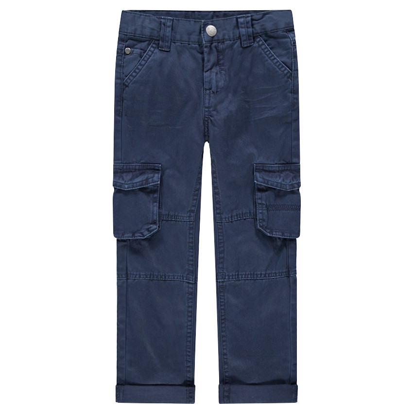 Pantalon en coton surteint avec larges poches à rabat 