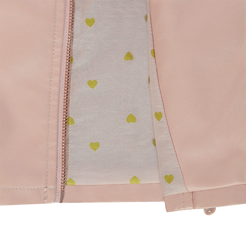 Perfecto effet cuir doublé satin avec papillon en sequins 