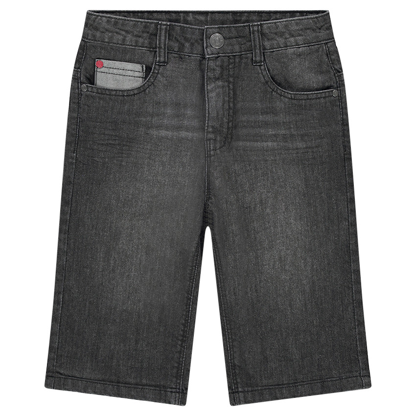 Junior - Bermuda en jeans effet used et crinkle 
