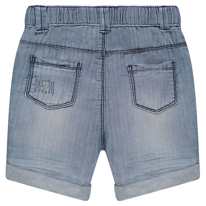 Bermuda en denim effet used avec print kayak 