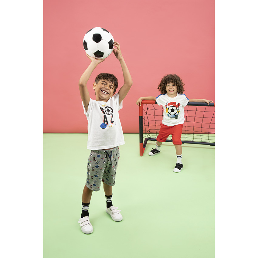 T-shirt manches courtes print ballon de foot 
