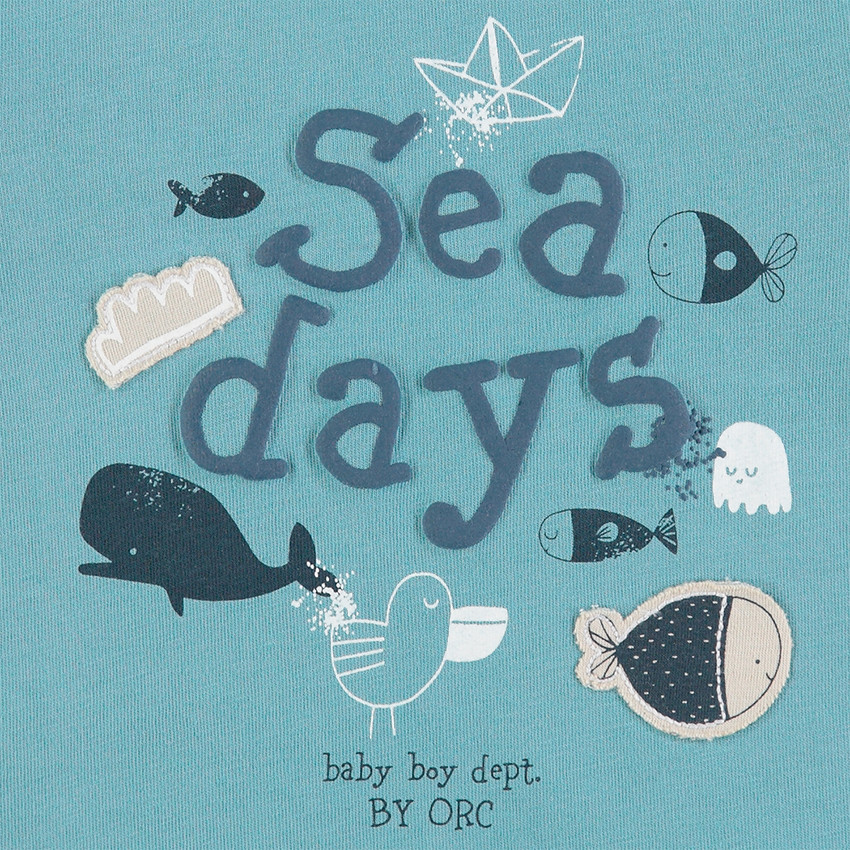 Tee-shirt manches longues en jersey avec message en relief 