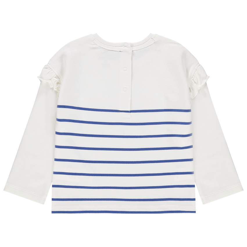 Sweat en molleton style marinière avec message pailleté 