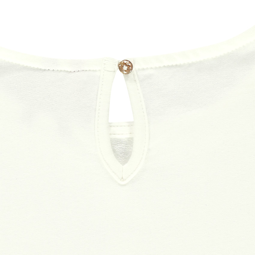 Sweat en molleton avec manches volantées et inscription effet spray doré 