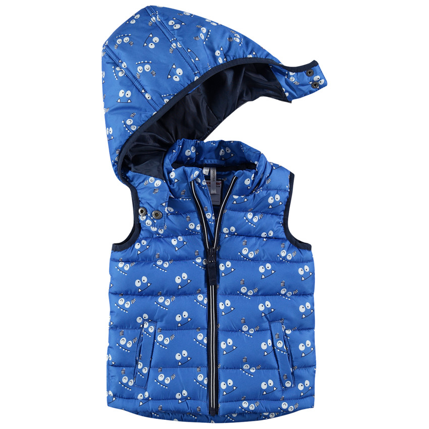 Doudoune matelassée sans manches avec monstres all-over 