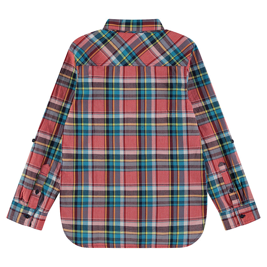 Junior - Chemise manches longues à carreaux et poches 