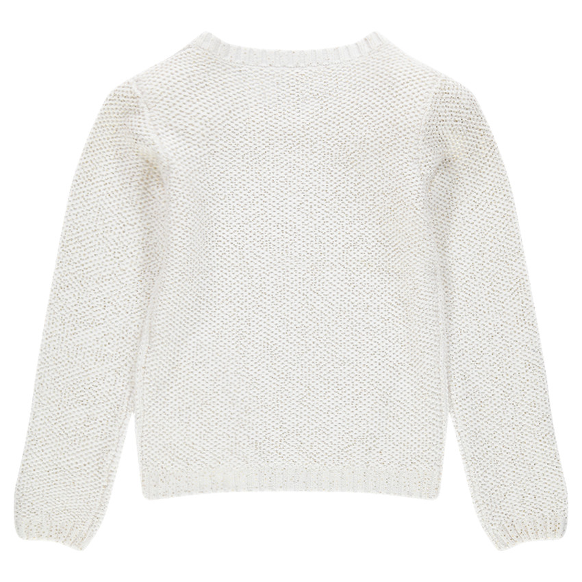 Junior - Pull en tricot pailleté avec sequins et zips fantaisie 