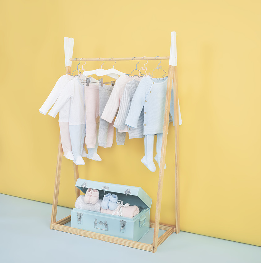 Dors-bien en coton bio à imprimés placés et inscription  