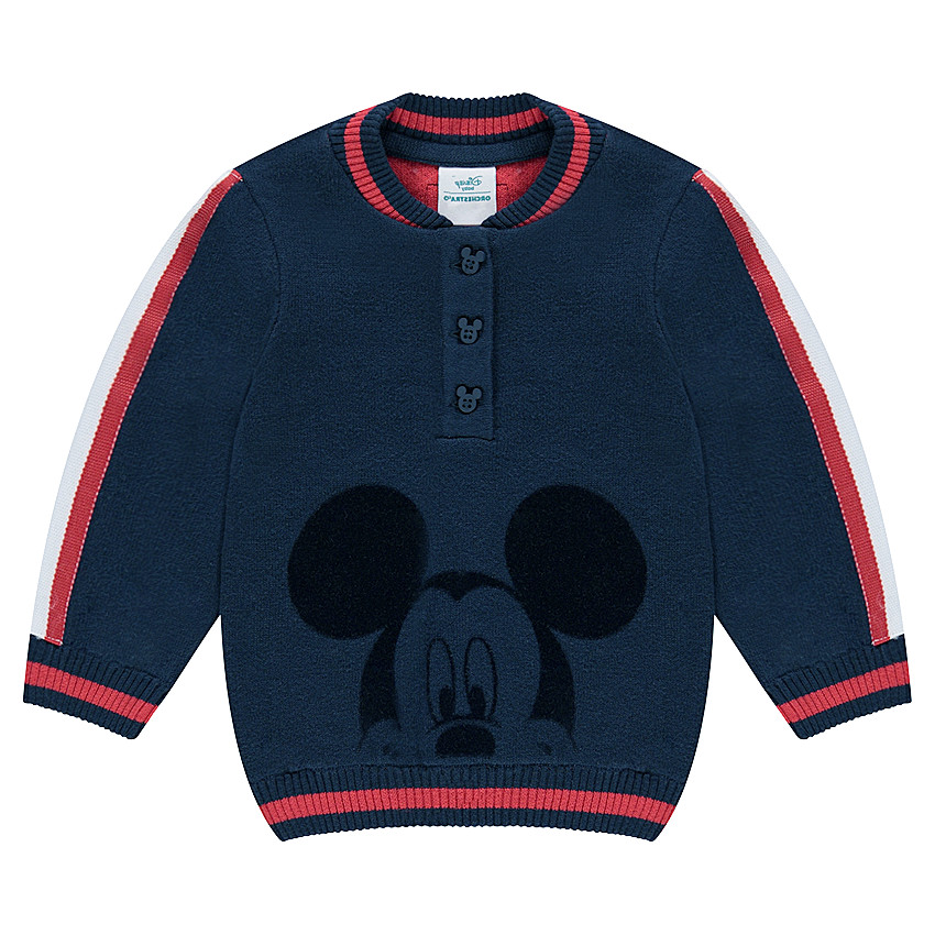 Pull en double tricot avec print velours Disney Mickey 