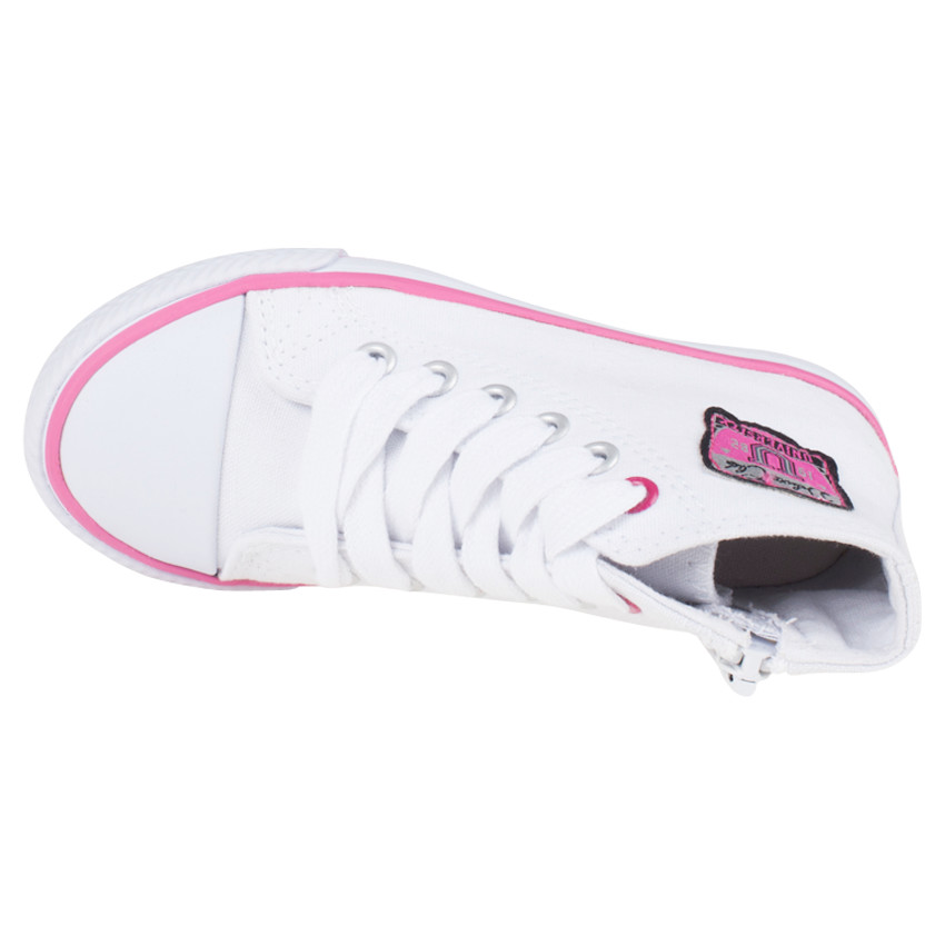 Baskets montantes en toile avec zip, lacets et patch du 28 au 35 