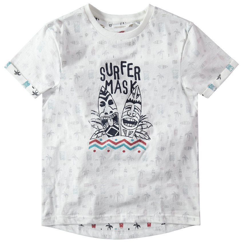 Junior - T-shirt manches courtes en jersey à imprimé tribal en envers 