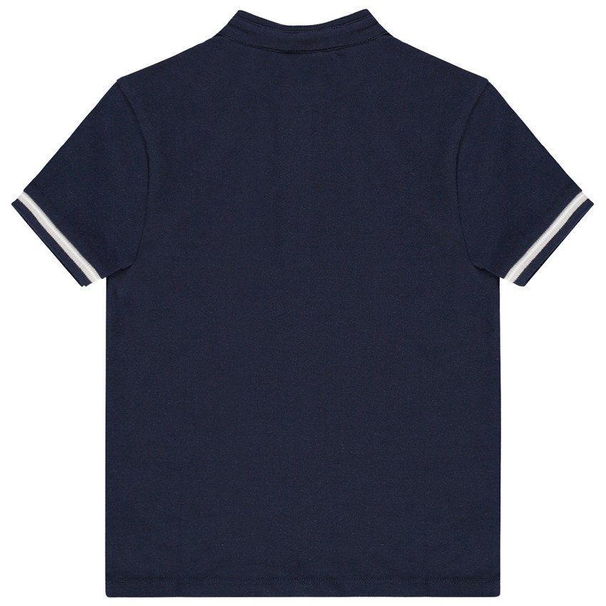 Polo manches courtes à col mao et poche 