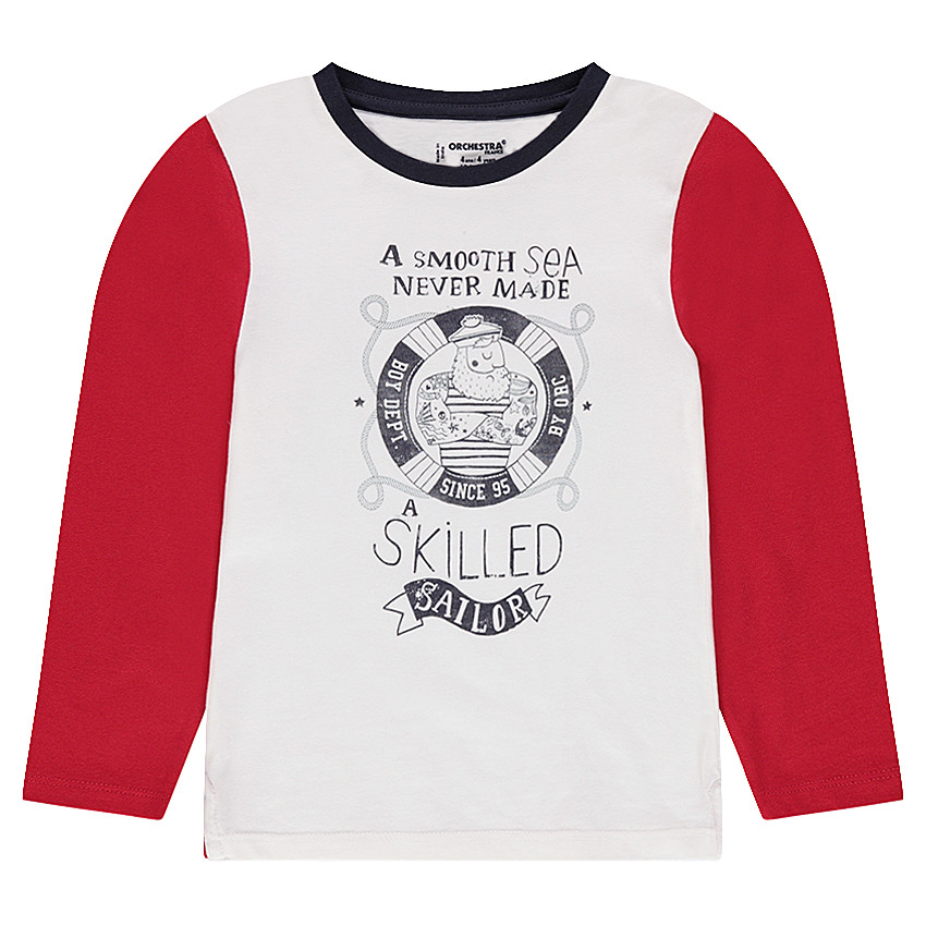 Tee-shirt manches longues en jersey avec marin printé 