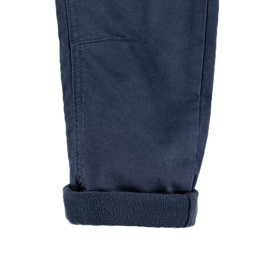 Pantalon en twill uni doublé micropolaire 