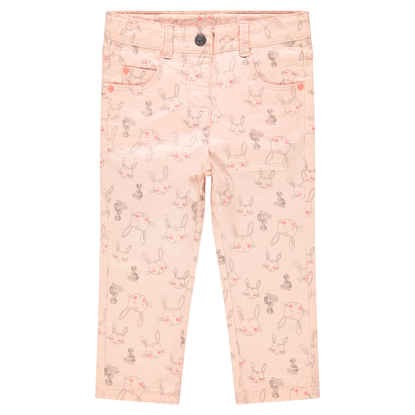 Pantalon slim effet crinkle avec lapins all-over 
