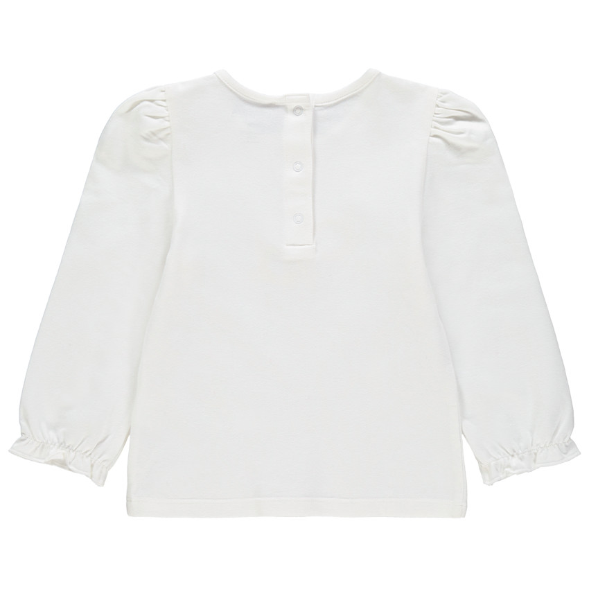 T-shirt manches longues en coton bio print fillette  
