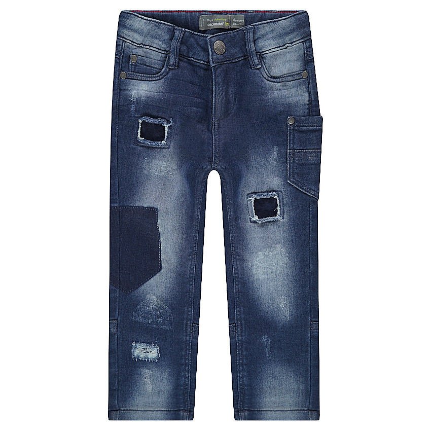 Jeans en denim like effet used avec déchirures et poches 