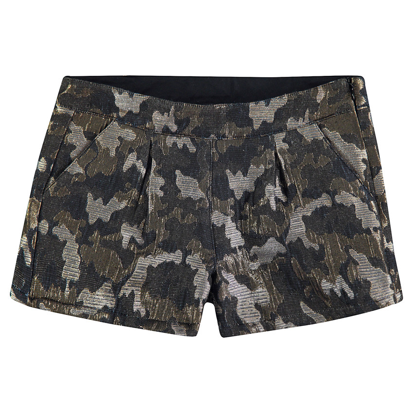 Short en jacquard irisé motif army all-over 