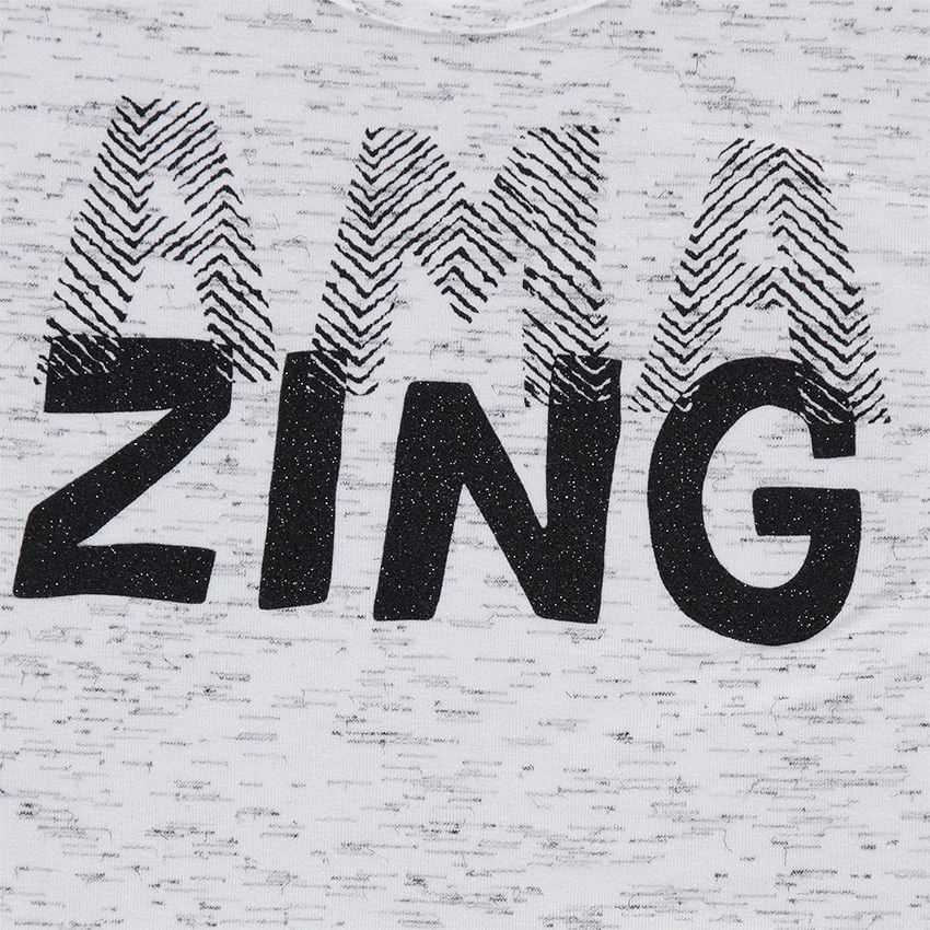 Junior - Tee-shirt en jersey effet slub avec message printé 