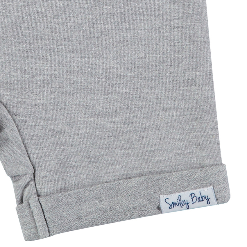 Ensemble avec tee-shirt patch Smiley et bermuda à poches 