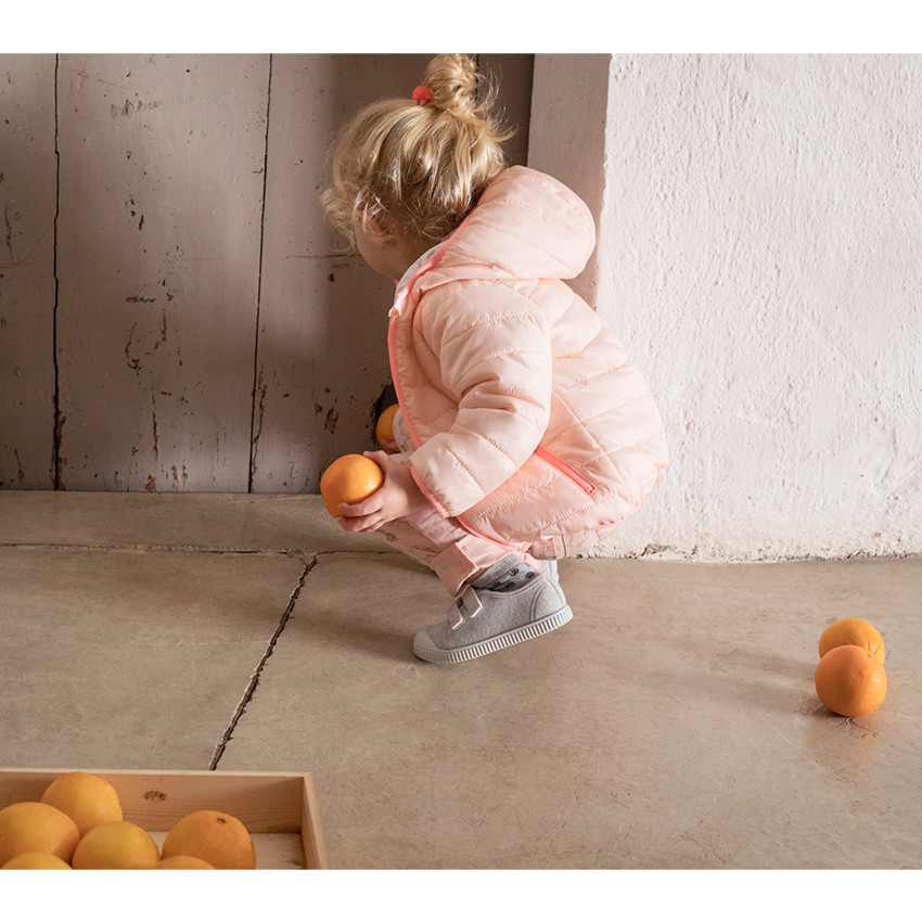 Doudoune réversible à capuche avec lapins all-over et revers uni 