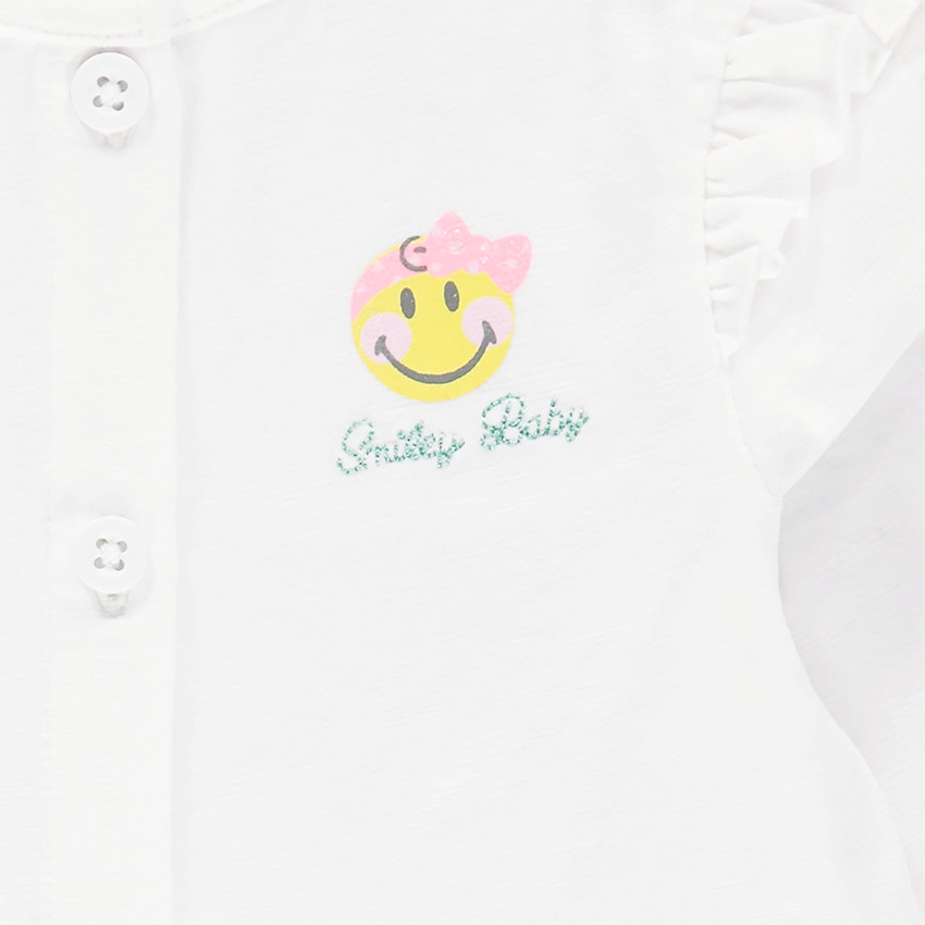 Gilet en jersey uni avec print Smiley 