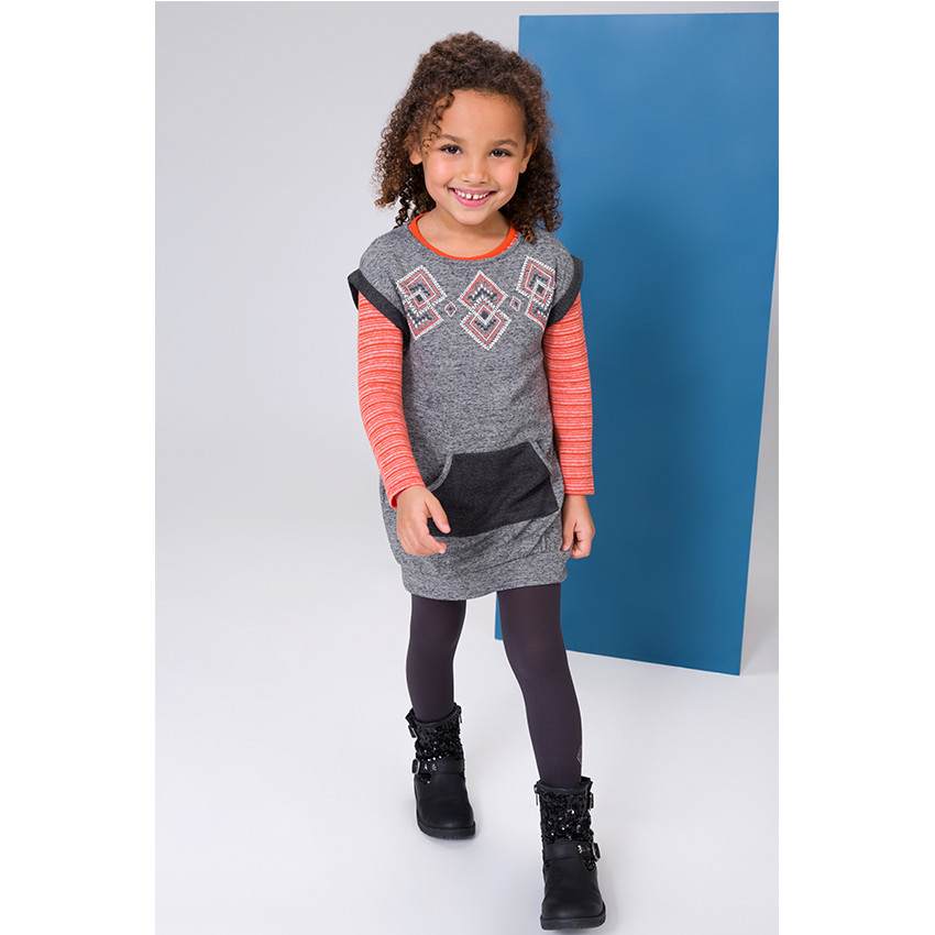 Tee-shirt manches longues effet rayé avec print fantaisie 