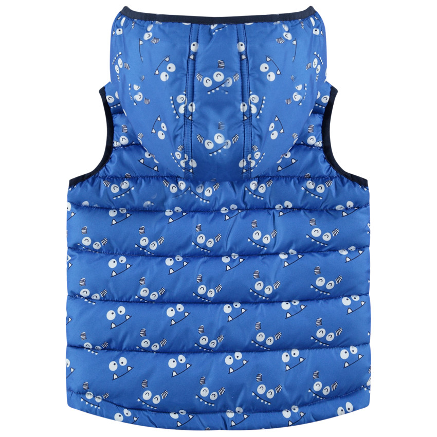 Doudoune matelassée sans manches avec monstres all-over 