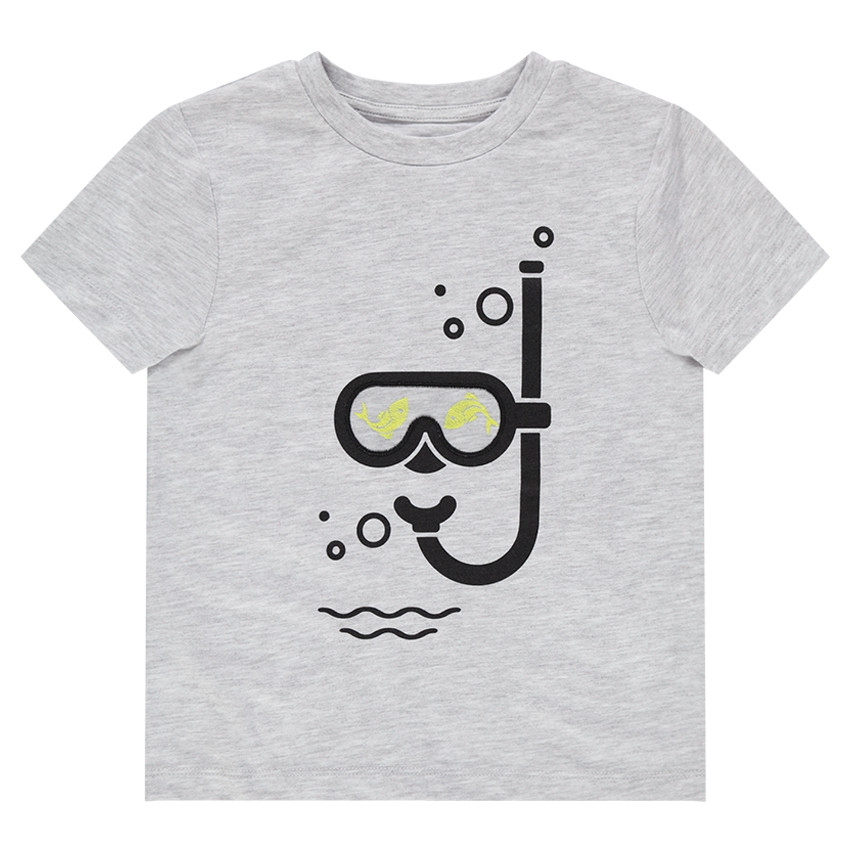 Tee-shirt manches courtes avec masque et tuba printés 