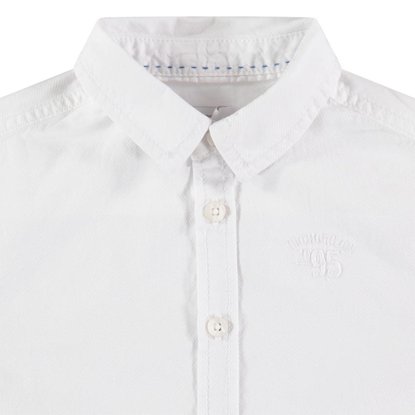 Chemise manches courtes blanche en coton 