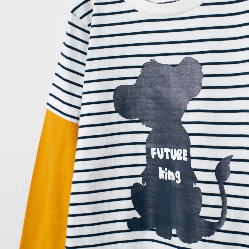 T-shirt manches longues effet 2 en 1 print Simba Disney 