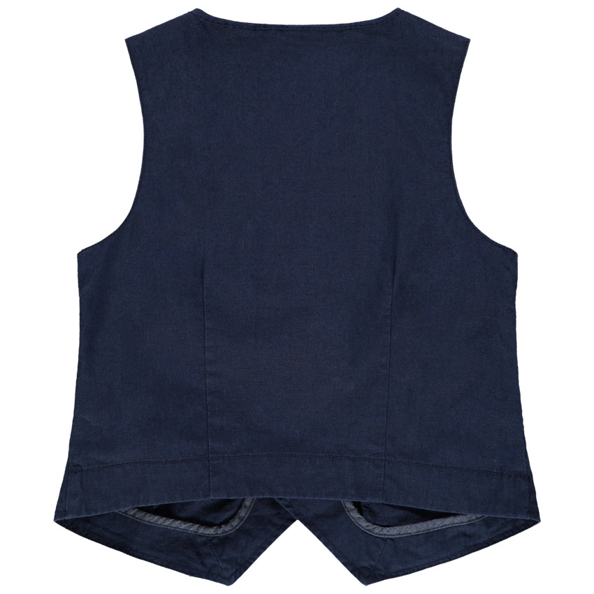 Gilet serveur de cérémonie uni bleu marine 