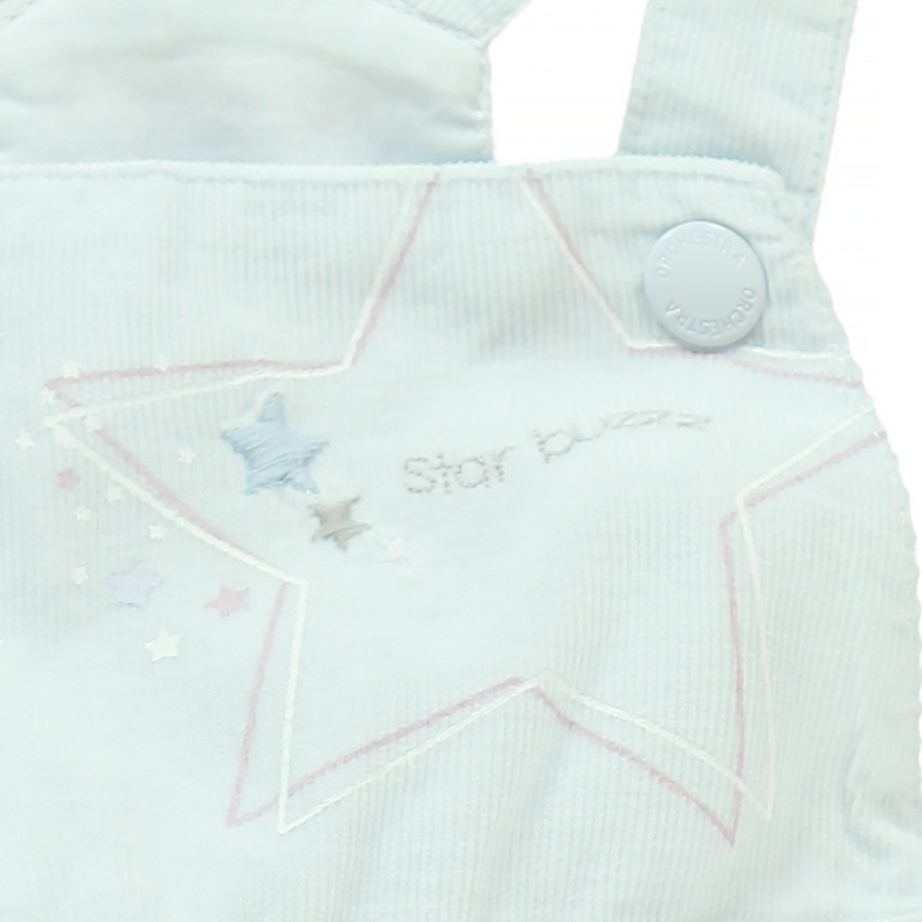  Salopette en velours milleraies avec étoile brodée  