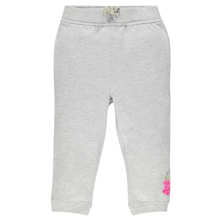 Pantacourt en molleton avec fleurs brodées 