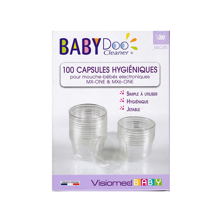 Lot de 100 capsules hygiéniques jetables pour mouche-bébé 