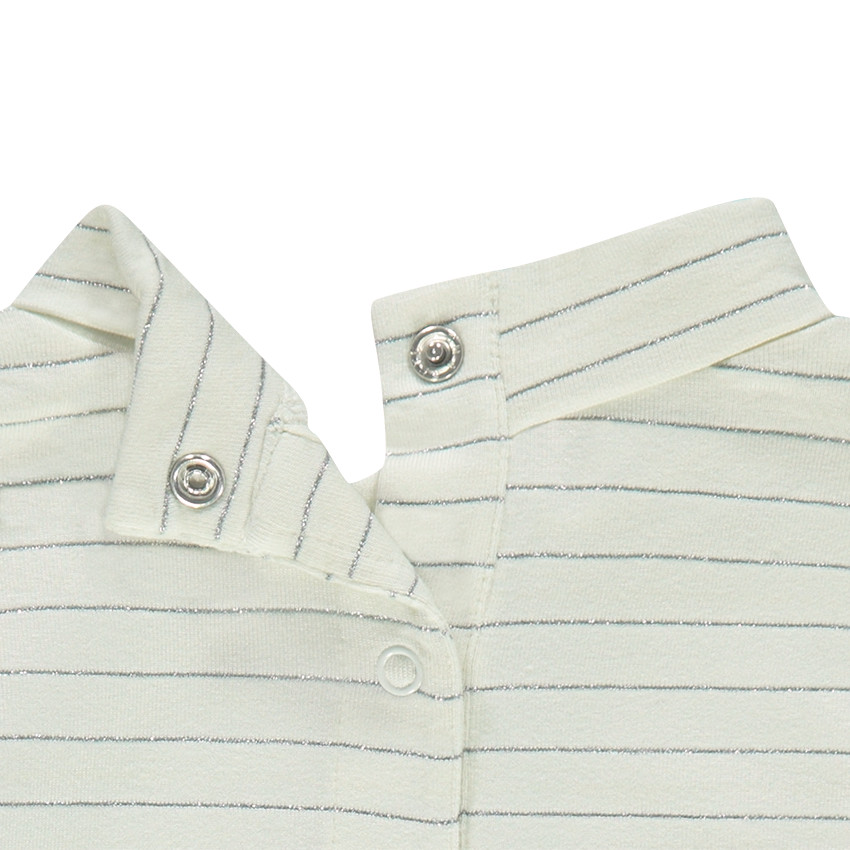 Sous-pull col roulé rayé argenté 