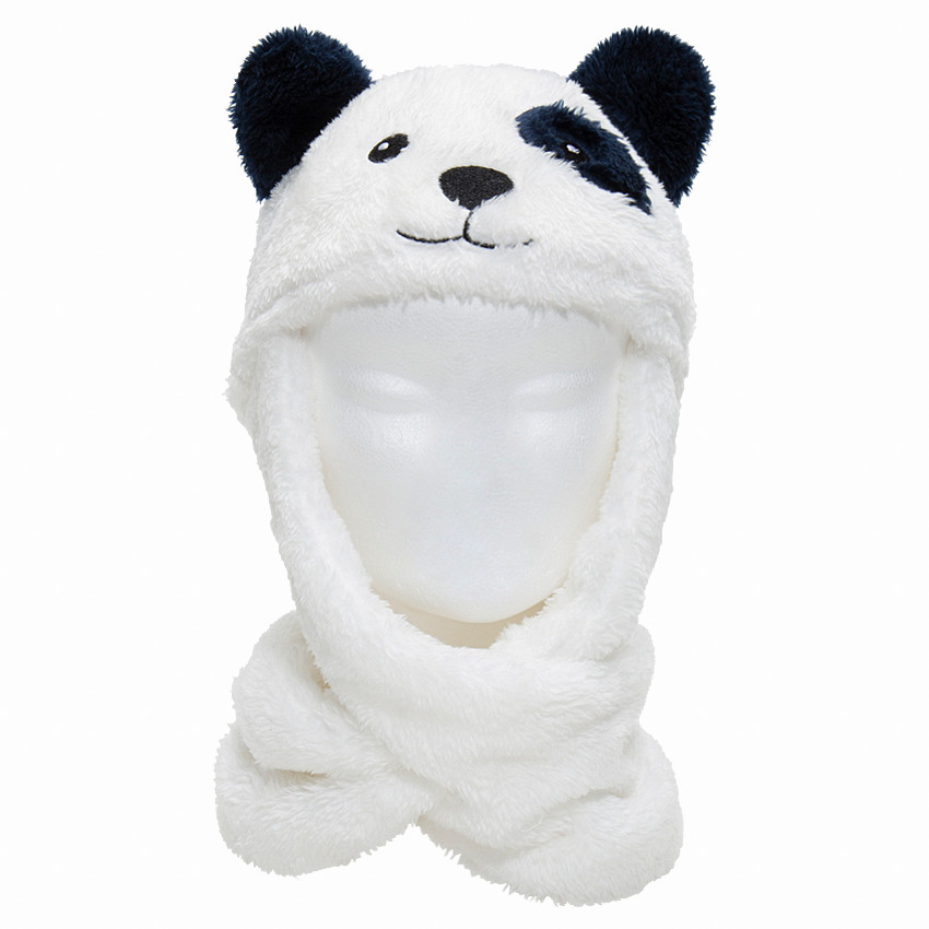 Bonnet écharpe en sherpa forme ours 