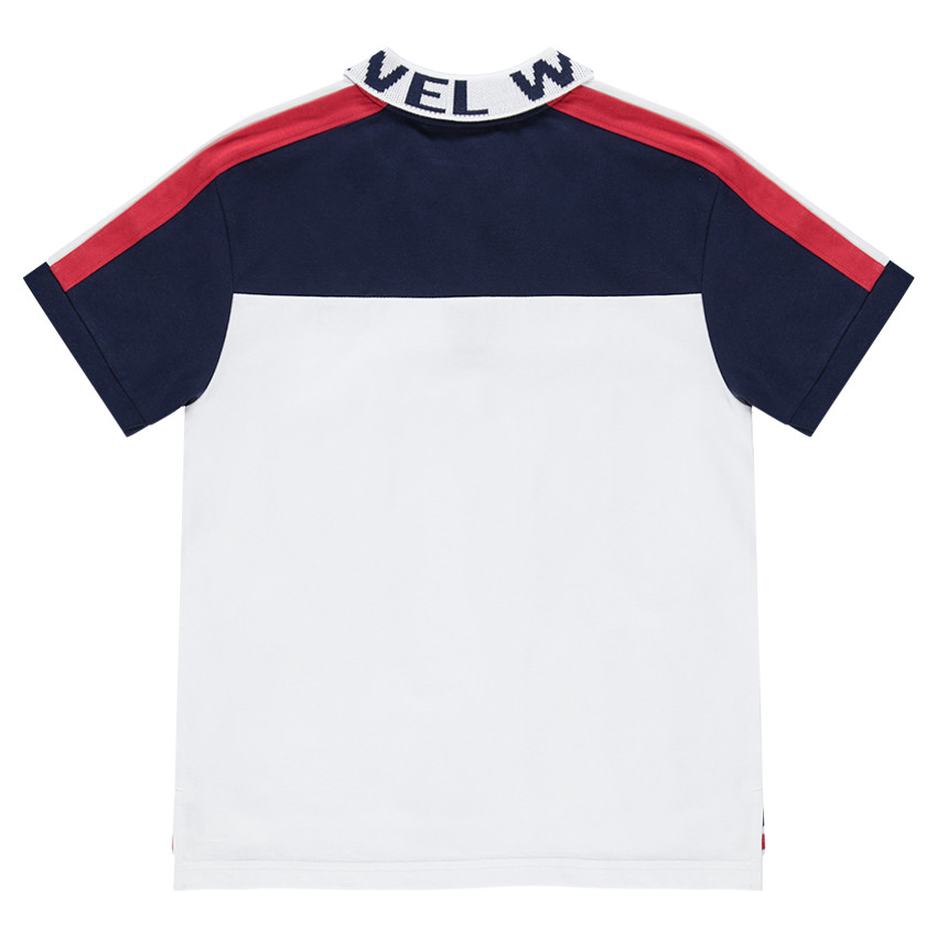 Junior - Polo avec col fantaisie zippé et bandes contrastées 