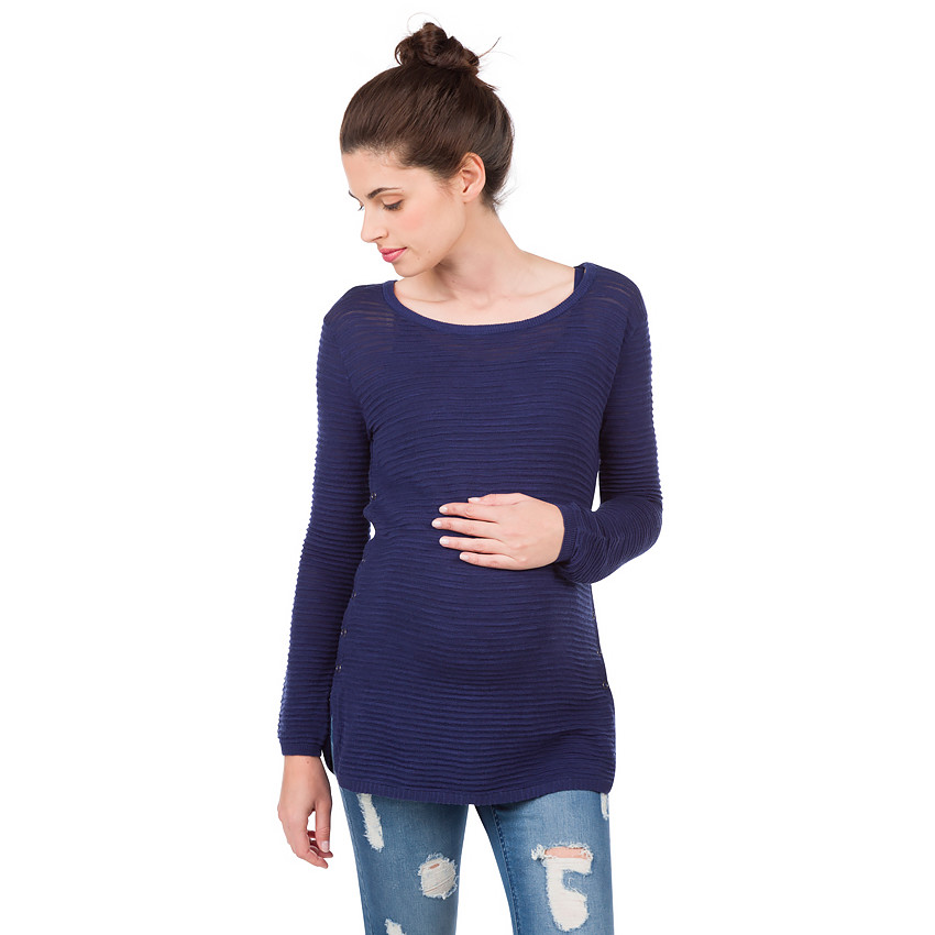 Pull de grossesse et d'allaitement en maille fantaisie  