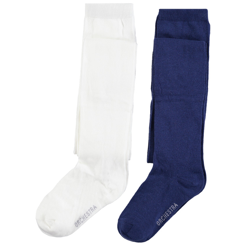 Lot de 2 collants épais unis 