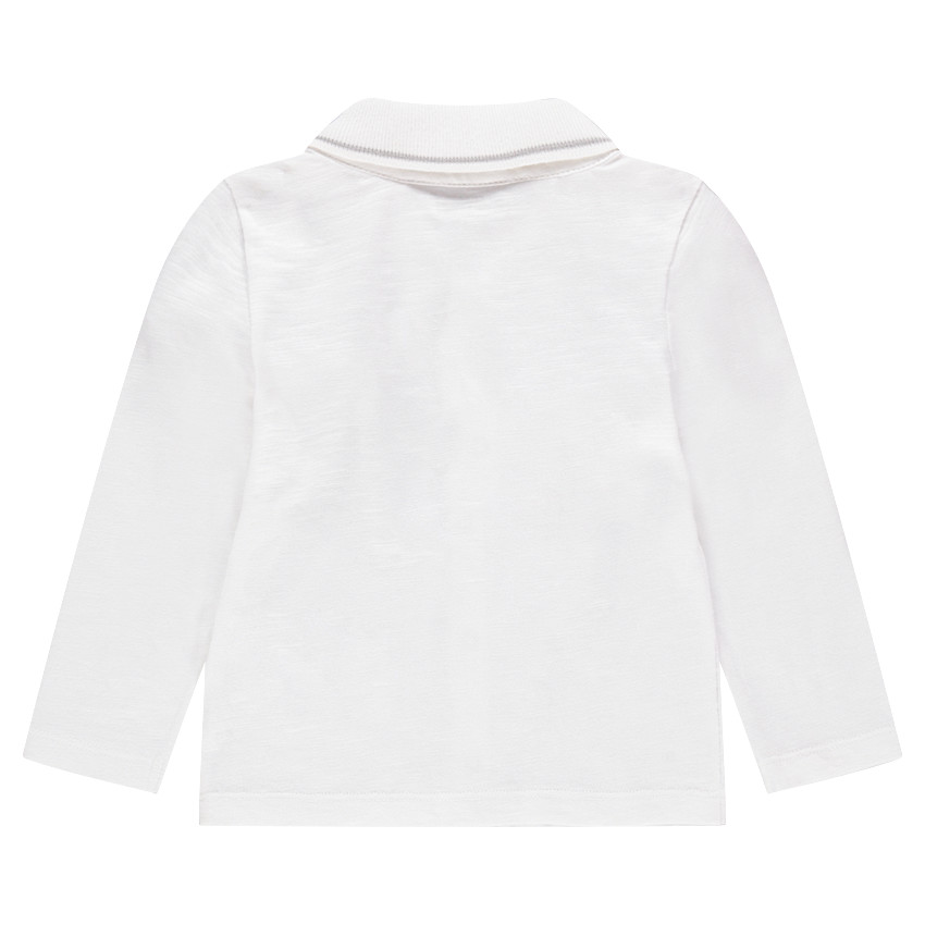 Polo manches longues en jersey slub avec print cactus 