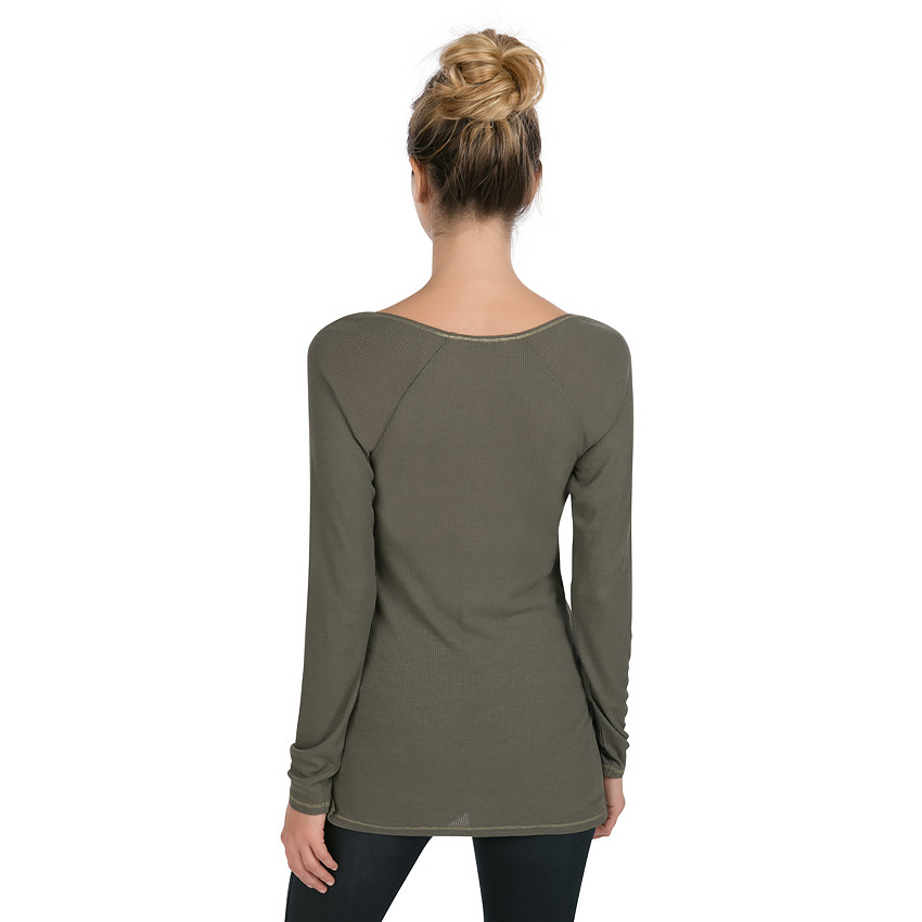 Tee-shirt manches longues de grossesse côtelé 