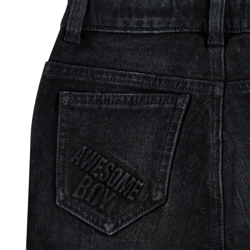 Junior - Jean effet used et crinkle à poches 